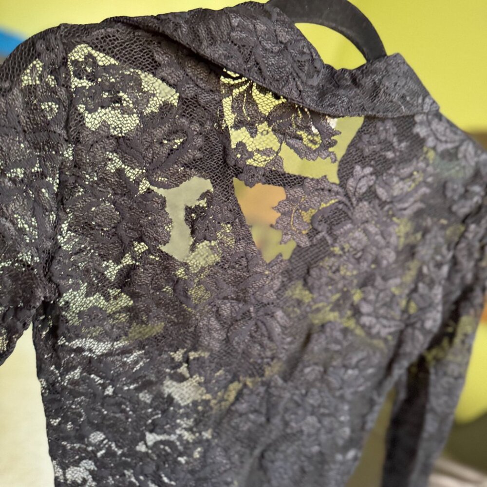 Cache Black Sexy Lace Top - Picture 3 of 8
